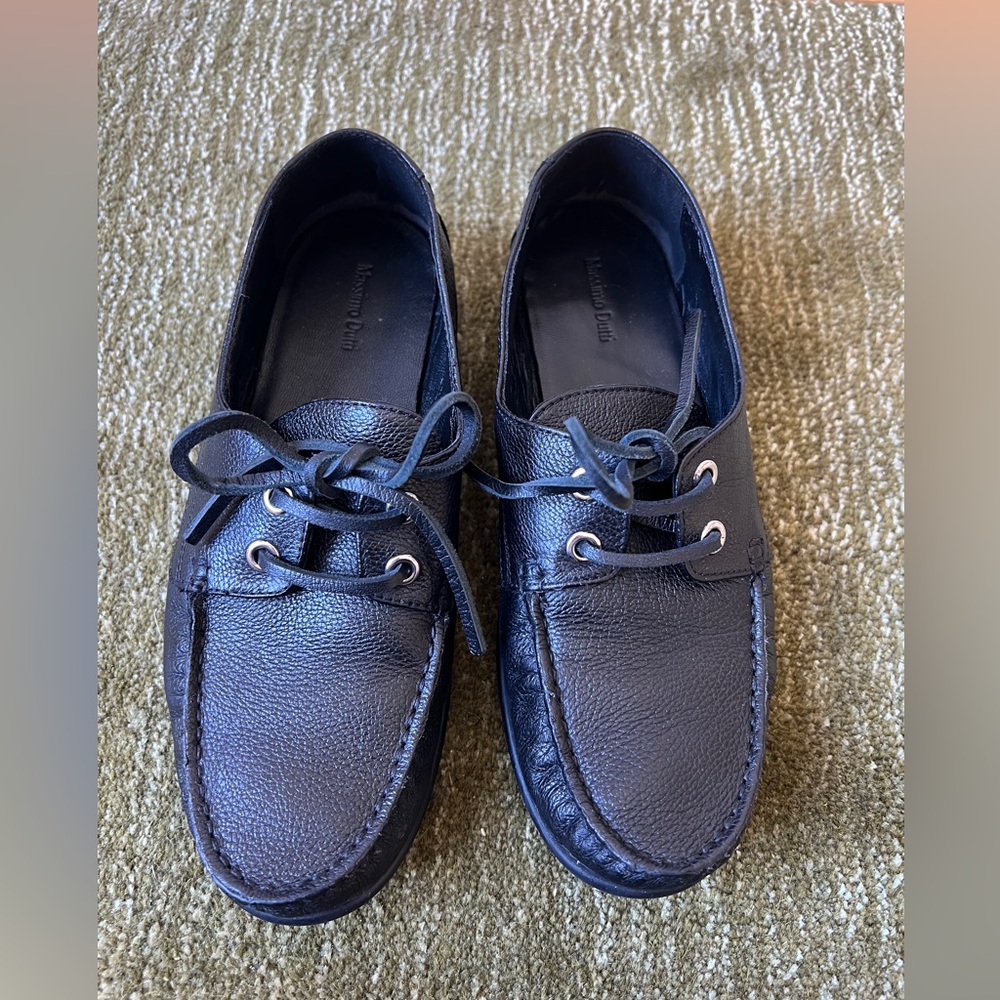 Massimo Dutti tumbled leather deck shoes